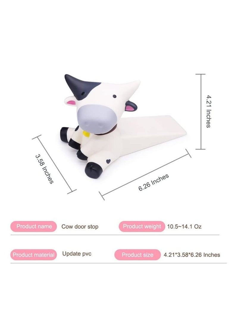 Y&D Decorative Door Stop Cute Stopper Animal Doorstop Non-Slip Wedge Cow Stoppers for Home and Office, with Colorful Box (White)  - Image 2