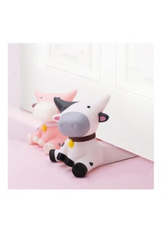 Y&D Decorative Door Stop Cute Stopper Animal Doorstop Non-Slip Wedge Cow Stoppers for Home and Office, with Colorful Box (White)  - Image 1