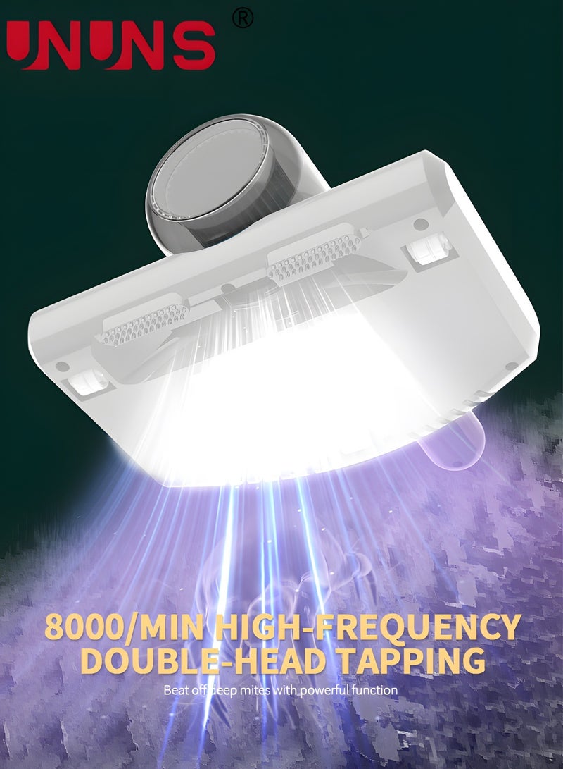 UNUNS مكنسة كهربائية للسرير، منظف عث الغبار بقوة 12 كيلو باسكال، منظف مرتبة عميق محمول عالي التردد، مكنسة كهربائية للمراتب بالأشعة فوق البنفسجية، مناسبة للفراش والأريكة والأسطح القماشية الأخرى - Image 3