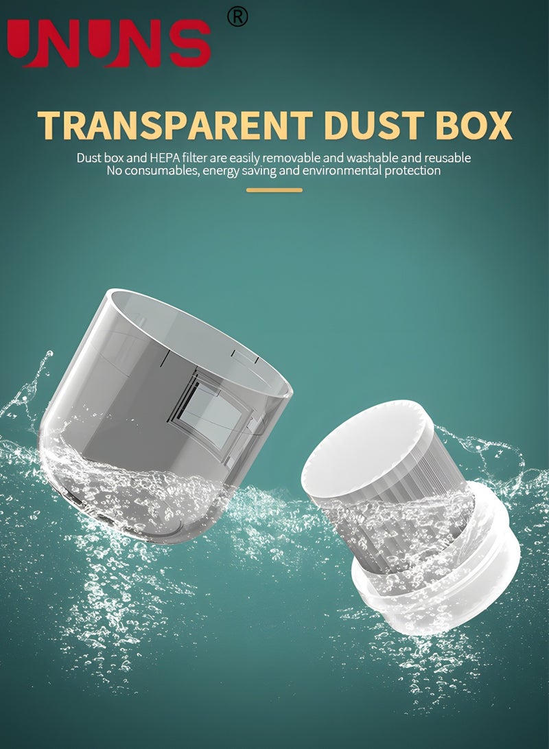 UNUNS مكنسة كهربائية للسرير، منظف عث الغبار بقوة 12 كيلو باسكال، منظف مرتبة عميق محمول عالي التردد، مكنسة كهربائية للمراتب بالأشعة فوق البنفسجية، مناسبة للفراش والأريكة والأسطح القماشية الأخرى - Image 5