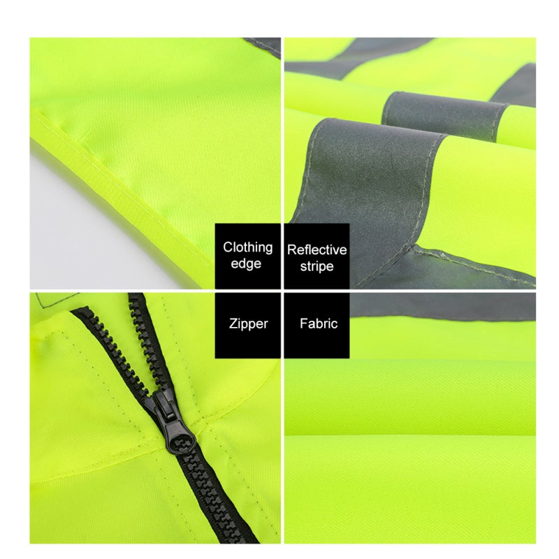 SFVest High Visibility Reflective Safety Vest Reflective Vest Multi Pockets Workwear Security Working Clothes Day Night Motorcycle Cycling Warning Safety Waistcoat - Image 3