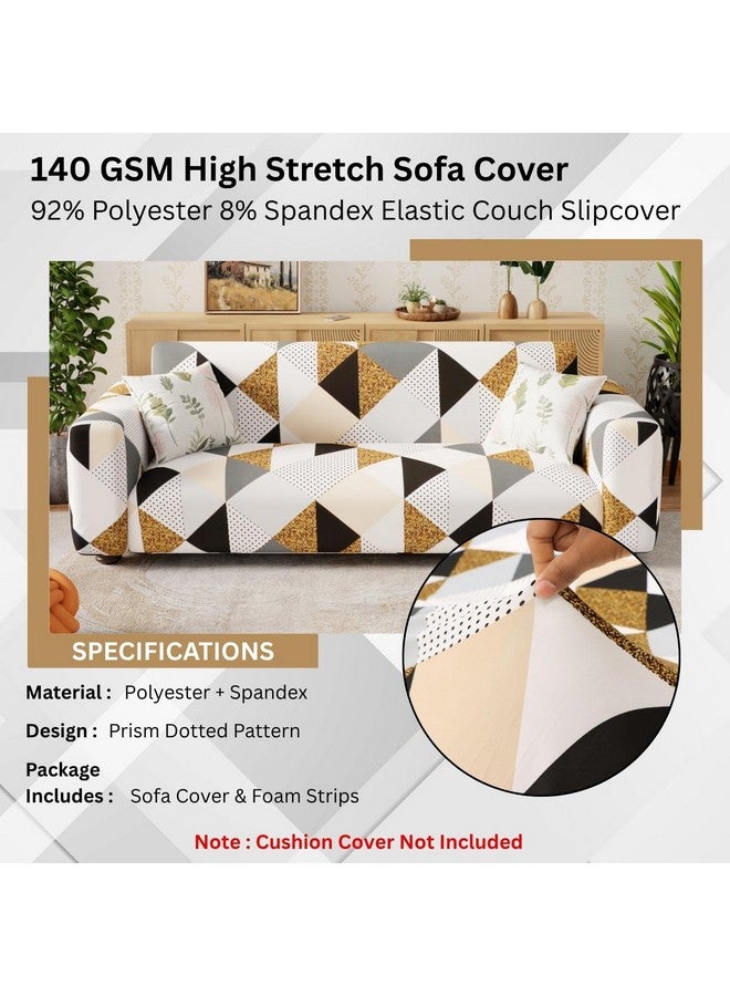 Lukzer غطاء أريكة عالمي مزخرف بنقاط لكرسيين من لوكزر | غطاء أريكة قابل للغسل ومضاد للانزلاق مغطى بالكامل بزاوية 360° | غطاء من البوليستر + سباندكس قابل للتمدد (140-180 سم/SC-045-02) - Image 5