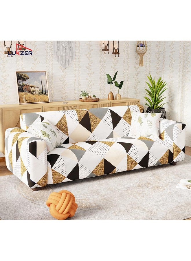 Lukzer غطاء أريكة عالمي مزخرف بنقاط لكرسيين من لوكزر | غطاء أريكة قابل للغسل ومضاد للانزلاق مغطى بالكامل بزاوية 360° | غطاء من البوليستر + سباندكس قابل للتمدد (140-180 سم/SC-045-02) - Image 4