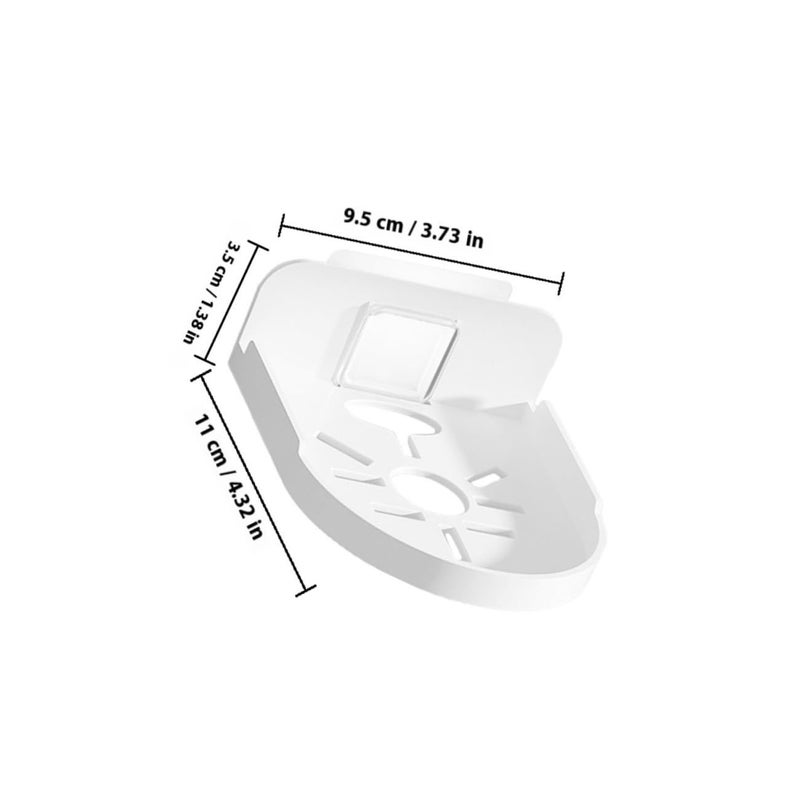 White Adhesive Small Floating Shelf for Security Cameras Routers Round Wall Mount - Image 4