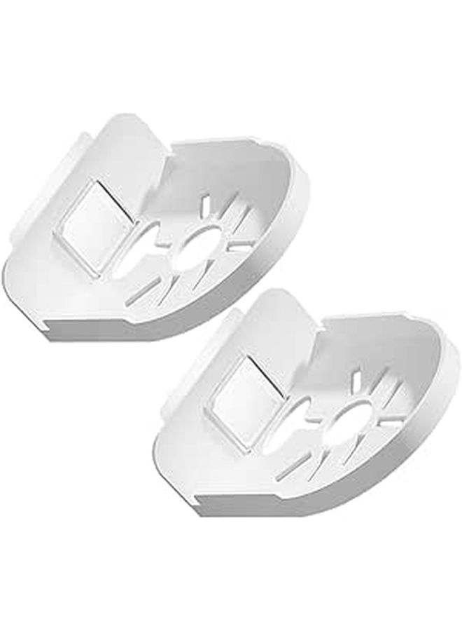 White Adhesive Small Floating Shelf for Security Cameras Routers Round Wall Mount - Image 1