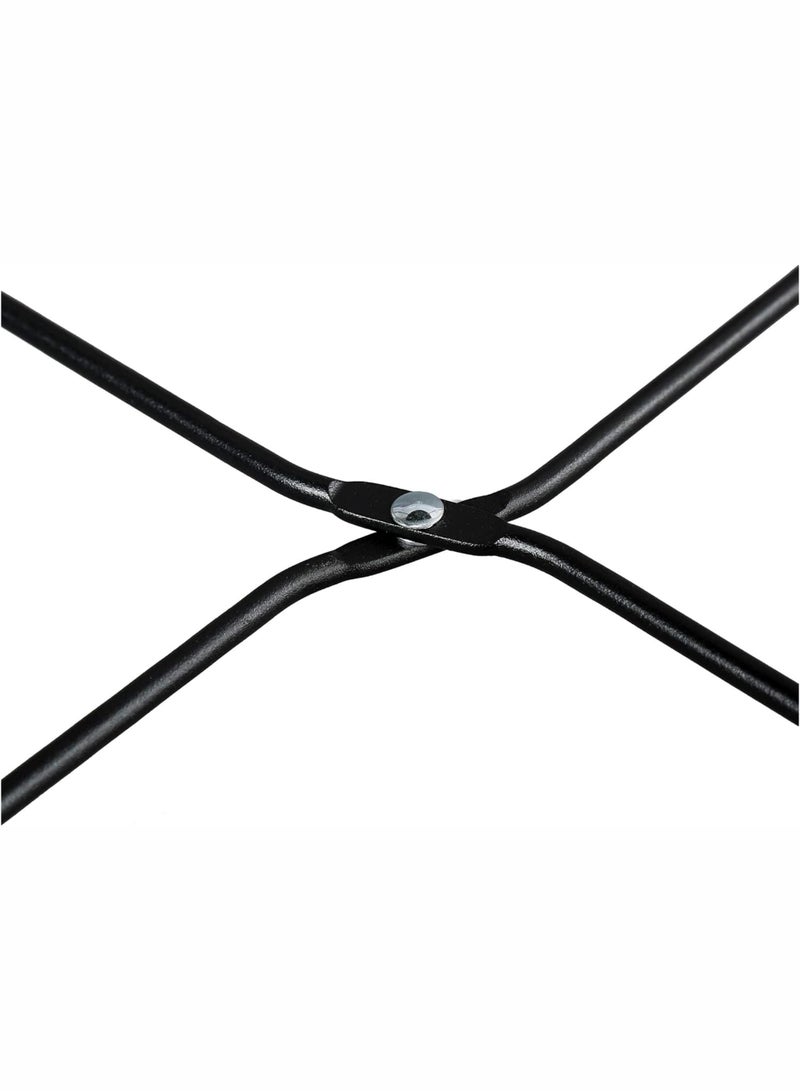 Toshionics Modern Round Metal Side Table with Tray Top and Cross-Leg Base–Small End Coffee Side Table for Home, Living Room, Bedroom, Office and Lounge Areas–Black 50x45cm - Image 5