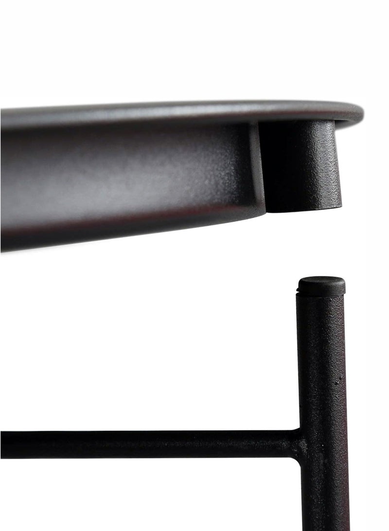 Toshionics Modern Round Metal Side Table with Tray Top and Cross-Leg Base–Small End Coffee Side Table for Home, Living Room, Bedroom, Office and Lounge Areas–Black 50x45cm - Image 4