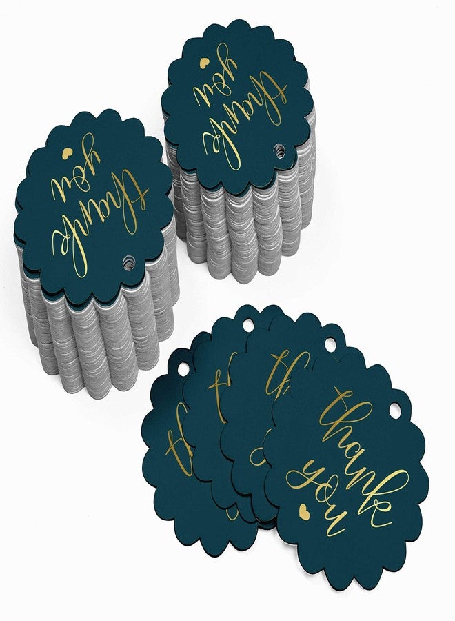Inkdotpot 50 Pack Thank You Bridal Shower Favor Paper Tags Craft Gold Foil Hang Tags - Image 3