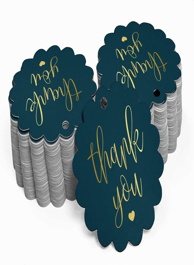 Inkdotpot 50 Pack Thank You Bridal Shower Favor Paper Tags Craft Gold Foil Hang Tags - Image 2