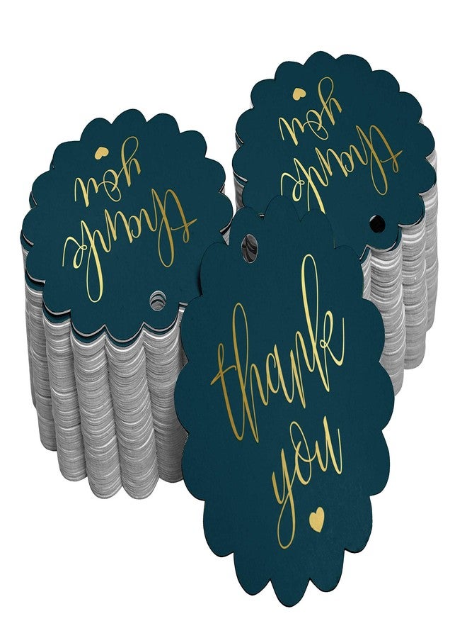 Inkdotpot 50 Pack Thank You Bridal Shower Favor Paper Tags Craft Gold Foil Hang Tags - Image 1