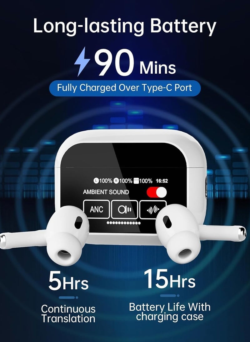 EG Talk AI Language Translator Earbuds,Translation Earbuds Real time，150 Languages Bluetooth Translator Device, Translation Device for Travel Business Learning - Image 2