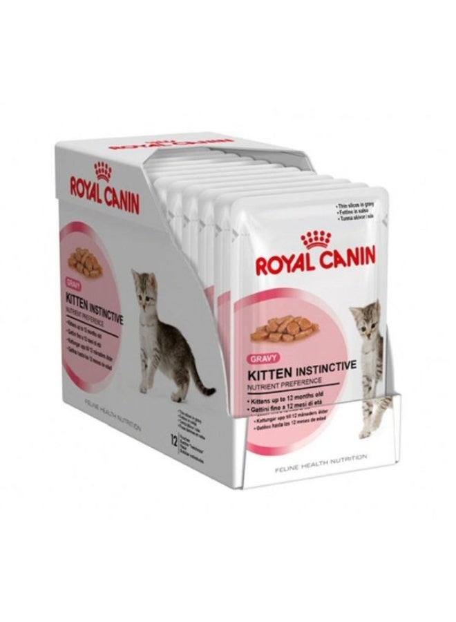 Royal Canin Health Nutrition Kitten Sterilised Gravy Wet Food Pouches 12x85 g - Image 1