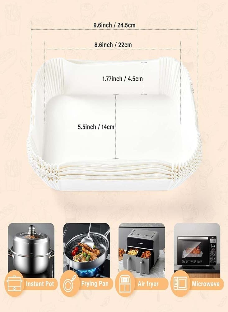 Oasisgalore 120pcs Rectangular Air Fryer Paper Liners  - Image 2