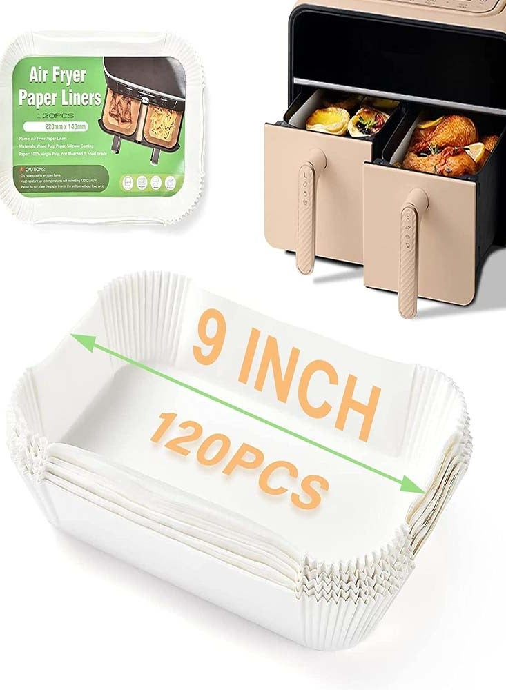 Oasisgalore 120pcs Rectangular Air Fryer Paper Liners  - Image 1