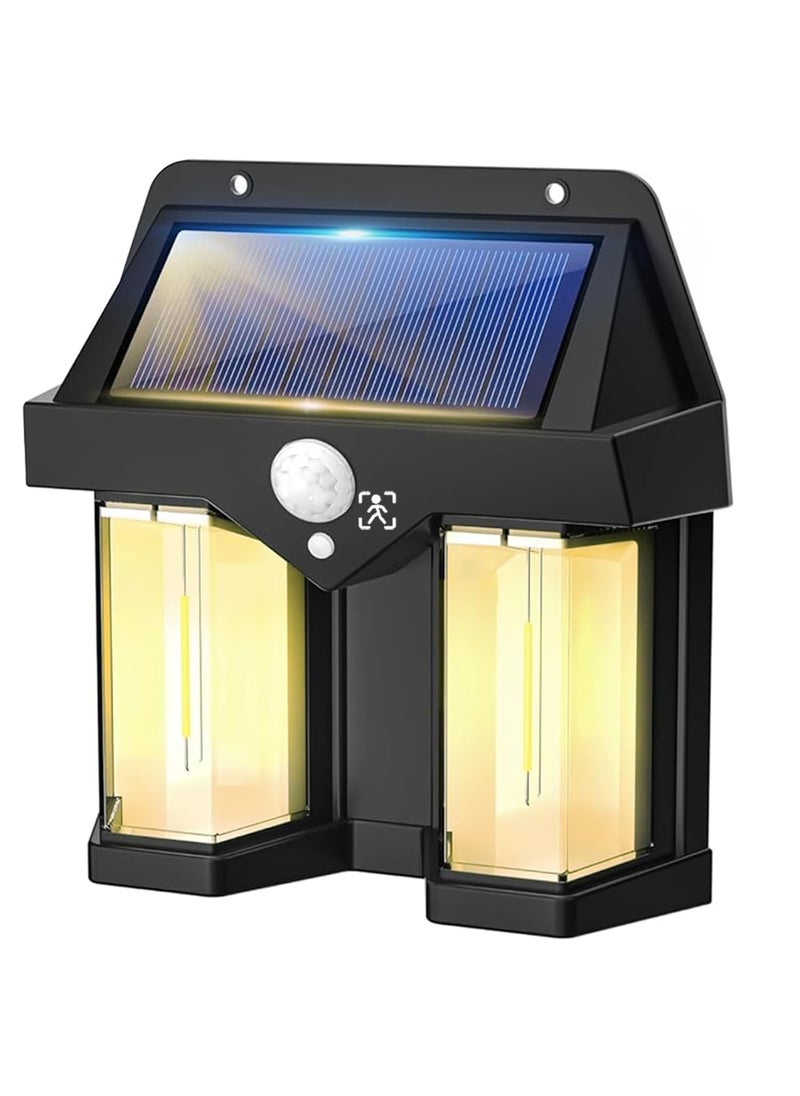 HUMI HOMES - HUMI HOMES Dual Bulb Solar Wall Lights Outdoor, Solar Wall Lantern with 3 Modes & Motion Sensor - Image 1