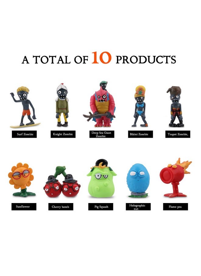 Maikerry - 10 Pieces Zombies 2 Series Toys, Pvc Garden Warfare 2 Gifts Zombie Toys For Kids And Fans - Image 1