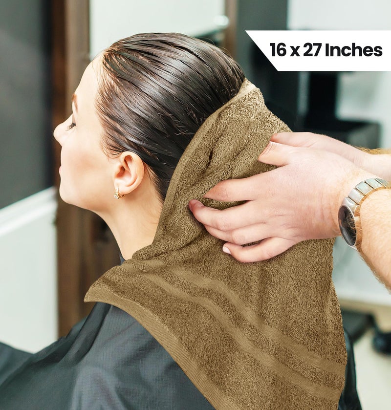 Utopia Towels Cotton Bleach Proof Salon Towel 16 by 27 inches, Bleach Safe 100% Cotton Hand Towel for Gym, 24 Pack, Camel - Image 2