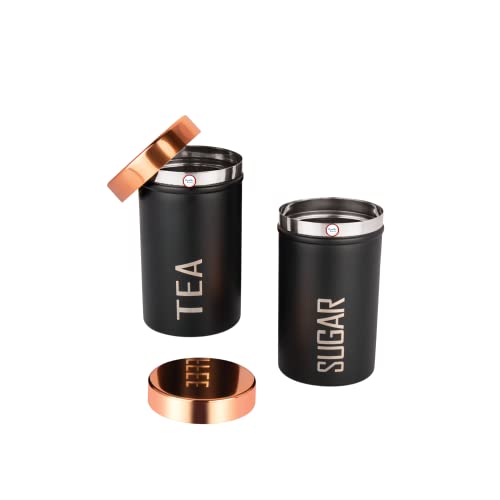 Opullo Mother's Choice Sugar Tea Container Set | Stainless Steel Tea Sugar Container Set for Kitchen Set of 2 | 500 Gms - Image 1