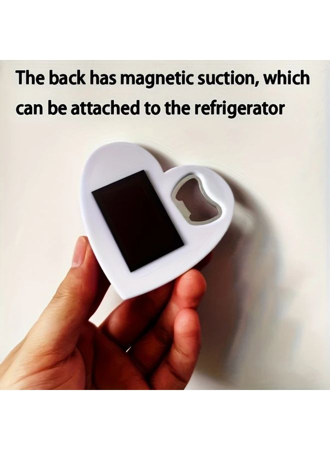 White Heart Shaped Plastic Bottle Opener Magnetic Refrigerator Clip for Beer Drinks Home Bar Use Creative Design - Image 5