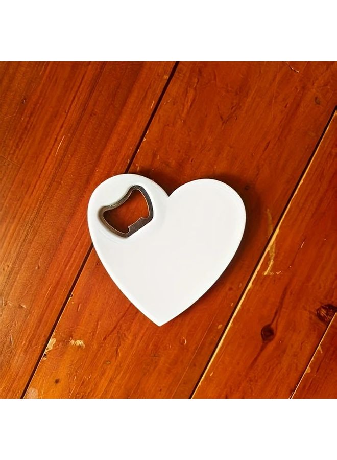 White Heart Shaped Plastic Bottle Opener Magnetic Refrigerator Clip for Beer Drinks Home Bar Use Creative Design - Image 4