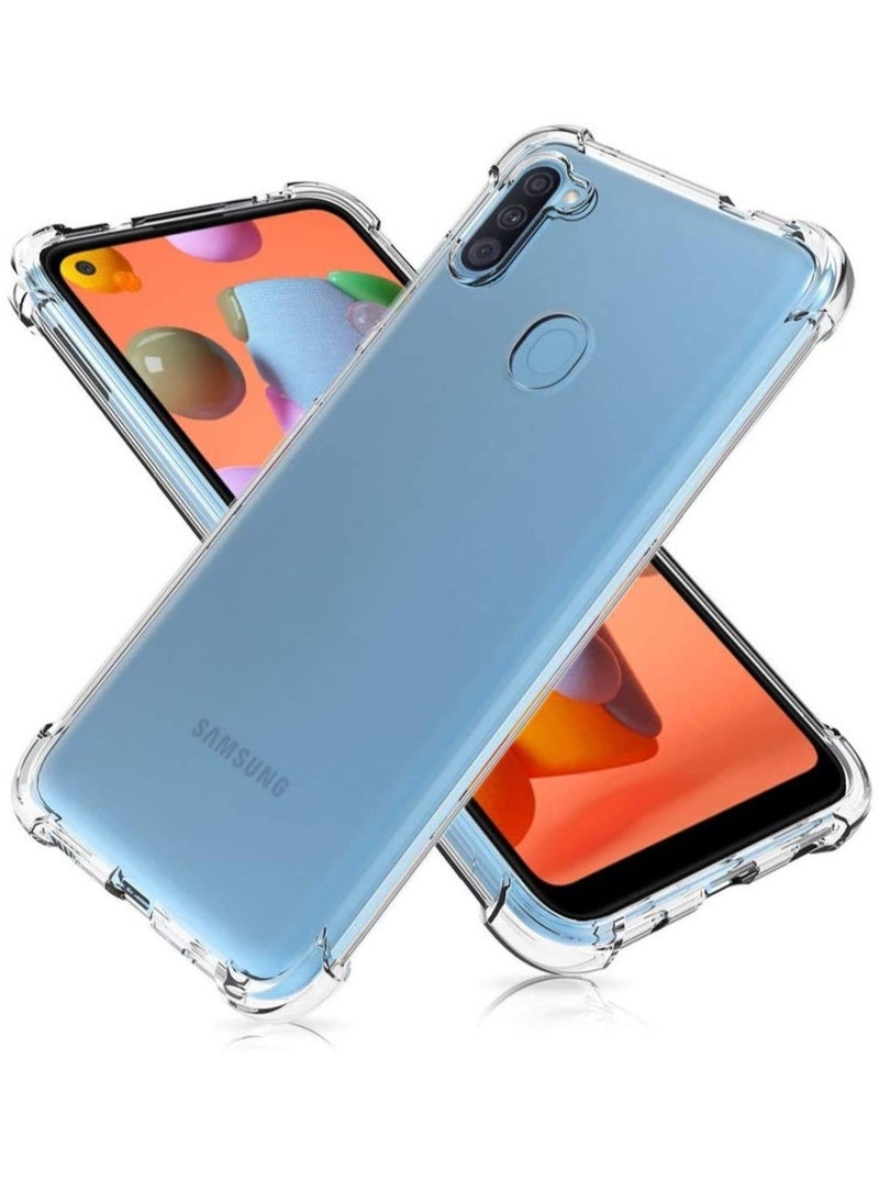 Raxoom Samsung Galaxy M11 Case Cover Protective Shock Absorption Bumper soft Transparent Case (Clear) - Image 1