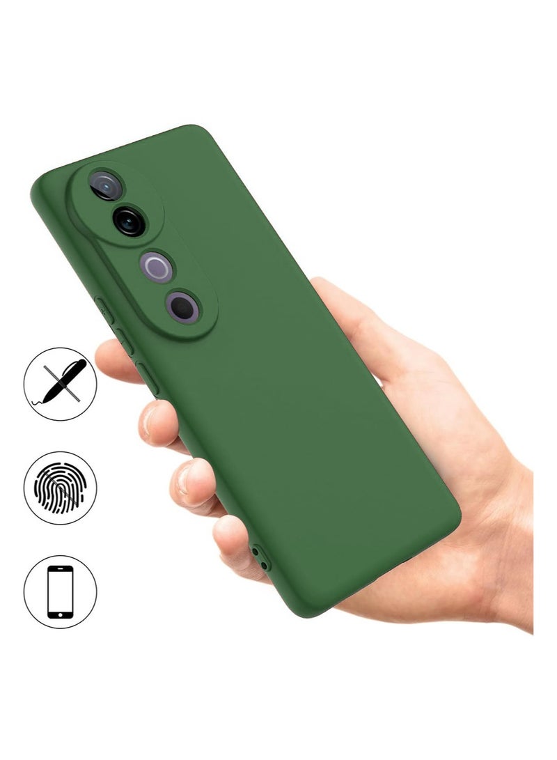 For Vivo V40/V40 Pro Silicone Back Color Cover,Camera Protection From Shocks From TPU Compatible For Vivo V40/V40 Pro (6.78'') (Dark Green)