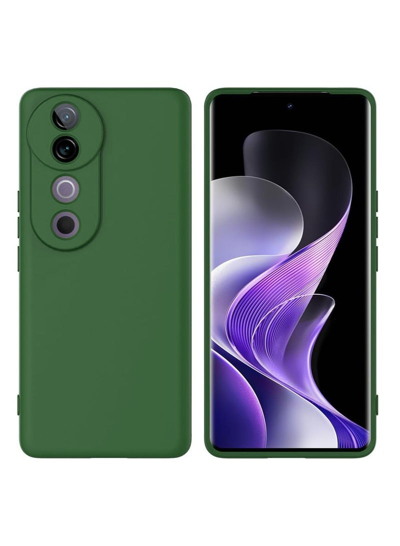 For Vivo V40/V40 Pro Silicone Back Color Cover,Camera Protection From Shocks From TPU Compatible For Vivo V40/V40 Pro (6.78'') (Dark Green)