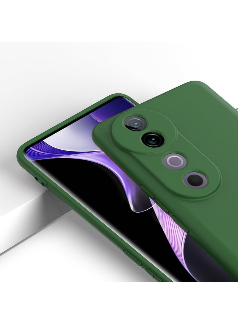 For Vivo V40/V40 Pro Silicone Back Color Cover,Camera Protection From Shocks From TPU Compatible For Vivo V40/V40 Pro (6.78'') (Dark Green)