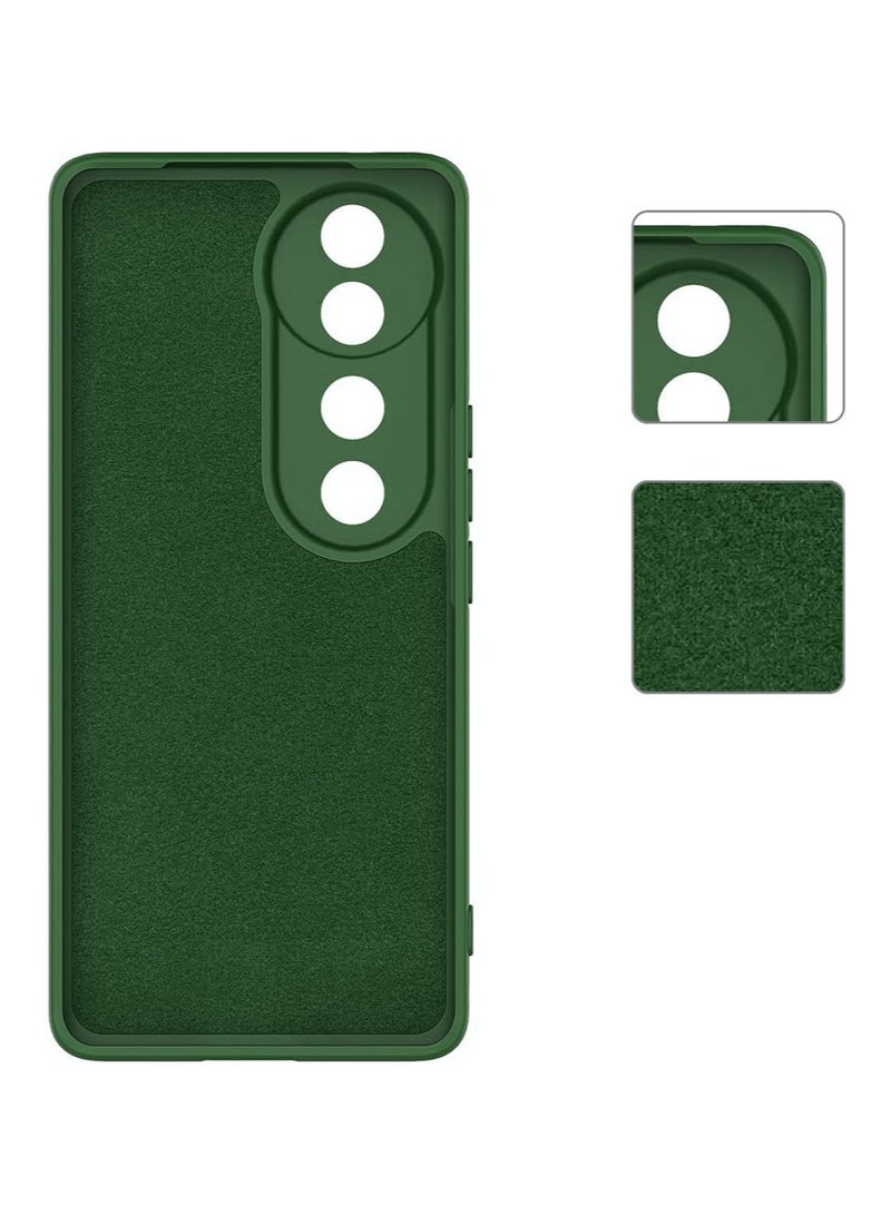 For Vivo V40/V40 Pro Silicone Back Color Cover,Camera Protection From Shocks From TPU Compatible For Vivo V40/V40 Pro (6.78'') (Dark Green)