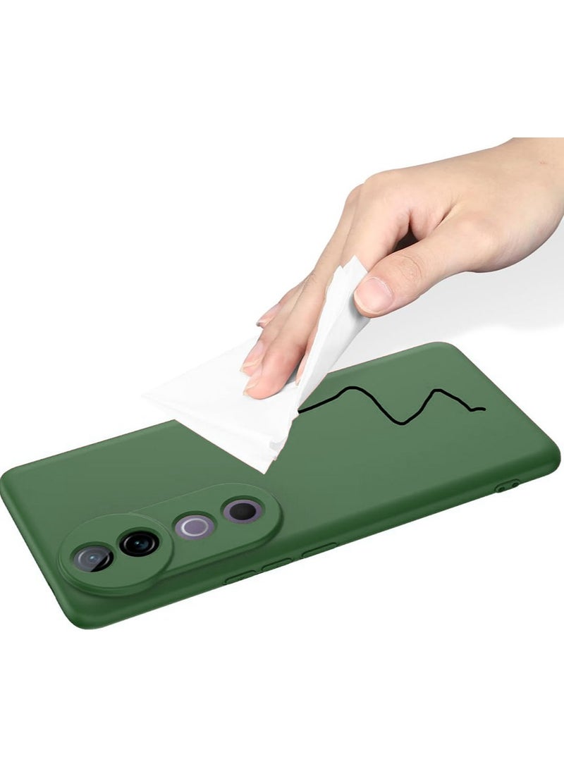 For Vivo V40/V40 Pro Silicone Back Color Cover,Camera Protection From Shocks From TPU Compatible For Vivo V40/V40 Pro (6.78'') (Dark Green)