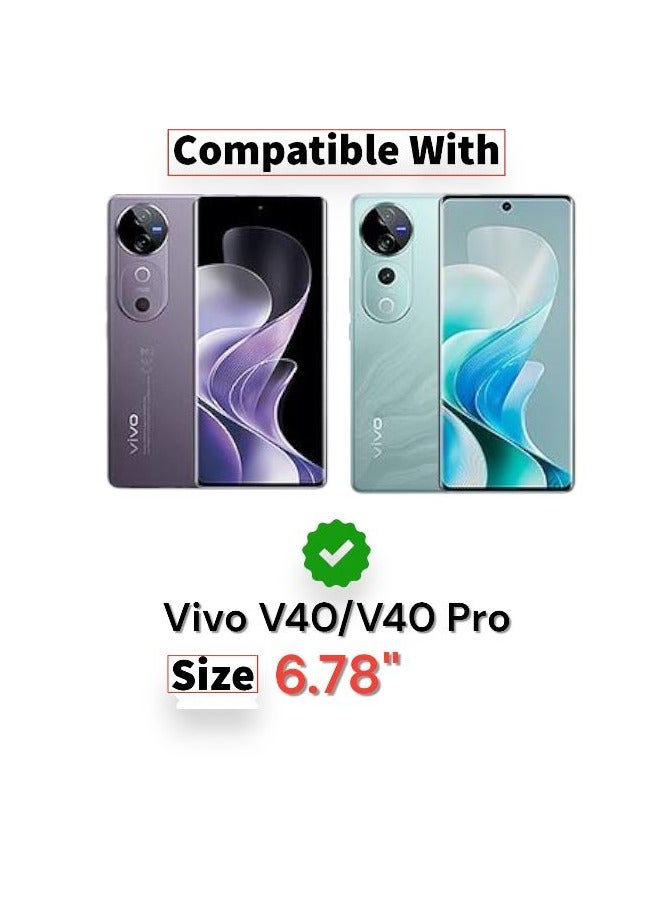 For Vivo V40/V40 Pro Silicone Back Color Cover,Camera Protection From Shocks From TPU Compatible For Vivo V40/V40 Pro (6.78'') (Dark Green)