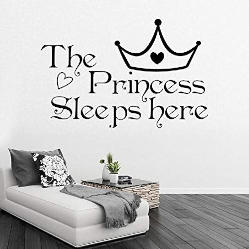 The Princess Sleeps here Wall Stickers Bed Room Wall Decal - Image 1
