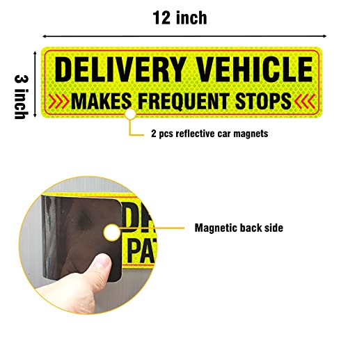 Picassosky 2Pack Delivery Vehicle Car Magnet,Delivery Vehicle Signs for Car,Reflective Delivery Vehicle Magnet for Car,Flex Driver Car Signs - Image 5