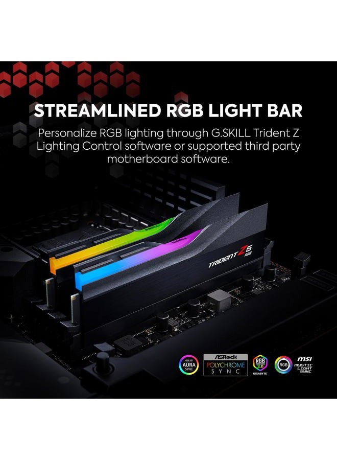 G.Skill سلسلة Trident Z5 RGB (Intel XMP 3.0) ذاكرة DDR5 64GB (2x32GB) 6000MT/s CL30-40-40-96 1.40V ذاكرة كمبيوتر مكتبي UDIMM - أبيض غير لامع (F5-6000J3040G32GX2-TZ5RW) - Image 3