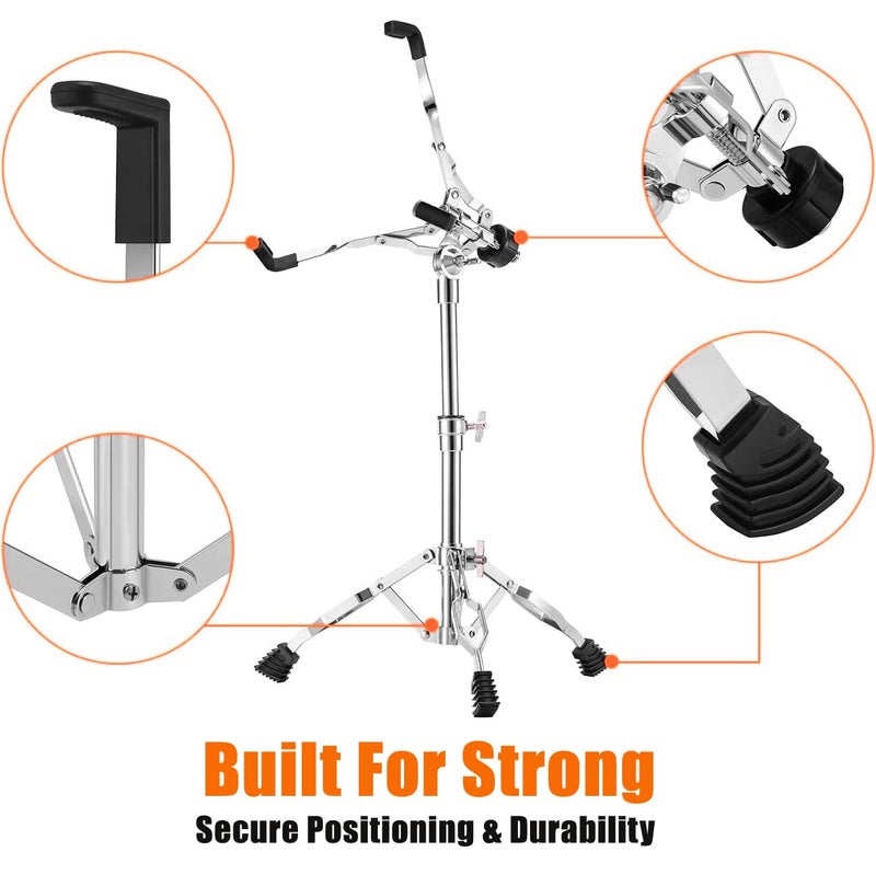 Softline Pro SP SS-S200 Concert Snare Drum Stand Adjustable Snare Stand Double Braced Fit for 10"-14" Dia Drums, Height Range 50-68.5cm - Image 2
