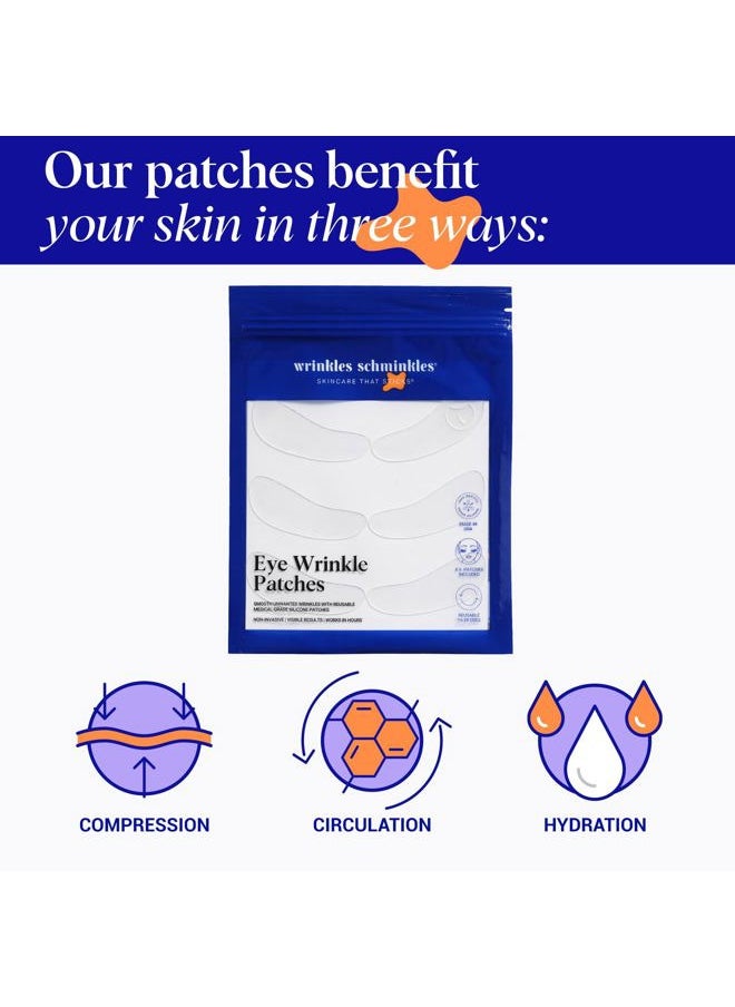 WRINKLES SCHMINKLES - Under Eye Patches - Rejuvenate Wrinkles with Medical Grade Silicone Reusable Anti-Wrinkle Patches for Under Eye Treatment, Banish Dark Circles (3 Pairs) - Image 1