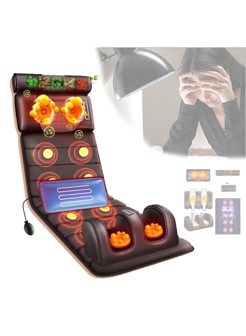 XiuWoo Smart Back Massager With Hot Compress Function,To Release Stress And Fatigue,10 Vibration Massage Nodes And Chinese Medicine Stretching Round Pillow,Chair Seat Massager For Home,Brown  - Image 1