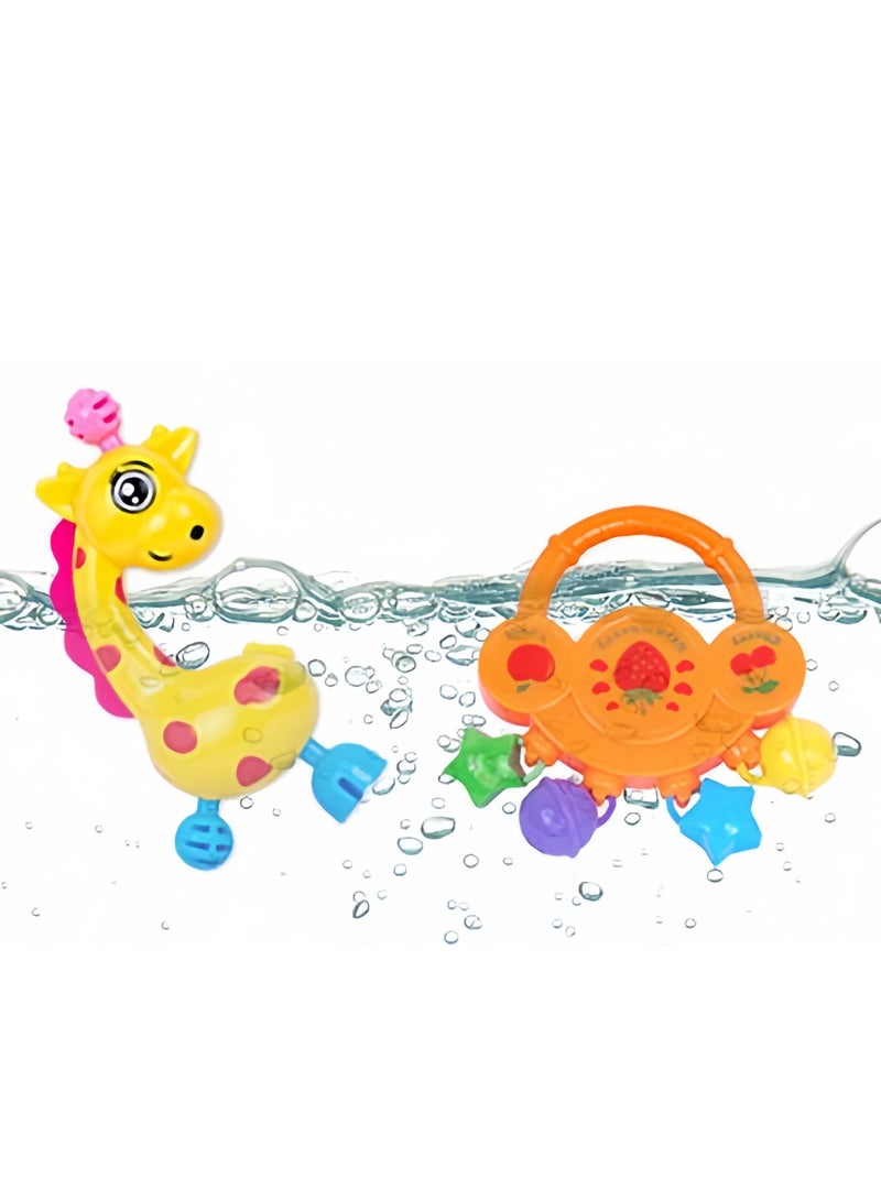 9pcs Multi-Shaped Baby Rattle Toy Set, Infant Teething Toys, Grab and Spin Rattles Sensory Toy Set, Food Grade Silicone Material, Rich Colors, Baby Toys Gift for Babies Boy sand Girls, Early Educati - Image 5
