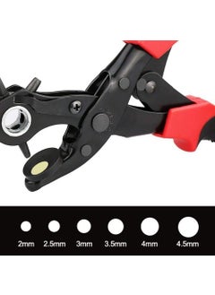 Kazenzo Kazenzo Multipurpose Rotary Hole Punch Piller With Rubber Handle For Leather Belt 22 X 15 X 25 cm Red Black  - Image 2