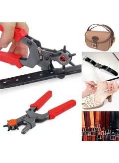 Kazenzo Kazenzo Multipurpose Rotary Hole Punch Piller With Rubber Handle For Leather Belt 22 X 15 X 25 cm Red Black  - Image 5