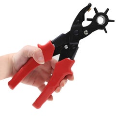 Kazenzo Kazenzo Multipurpose Rotary Hole Punch Piller With Rubber Handle For Leather Belt 22 X 15 X 25 cm Red Black  - Image 1