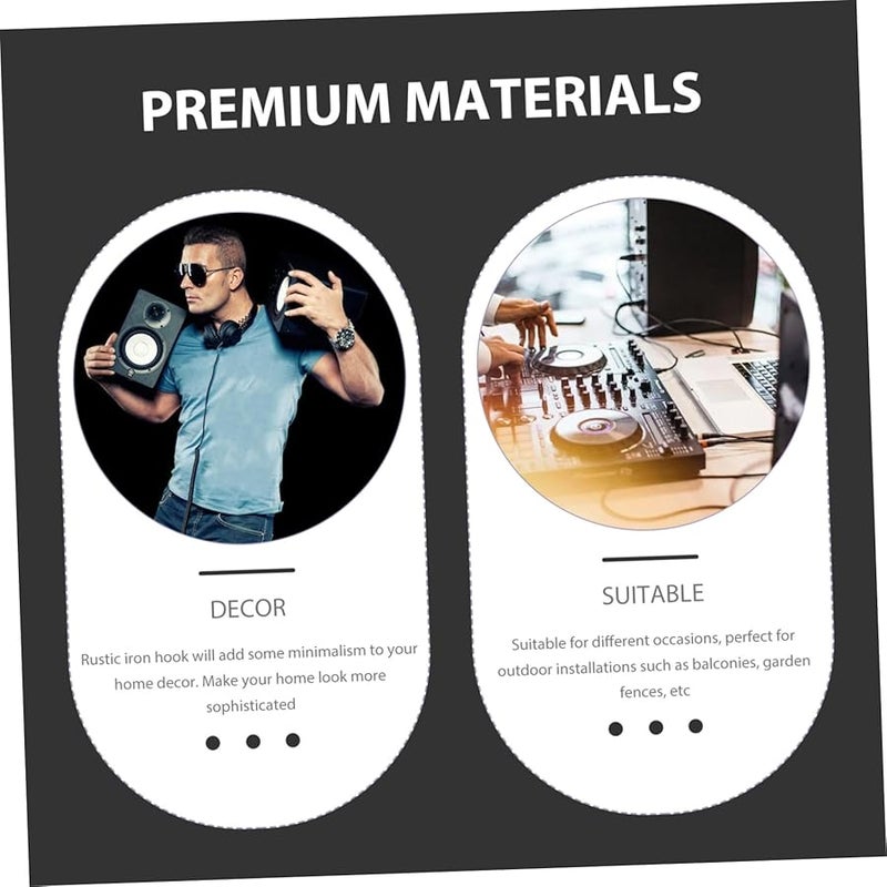 Heavy Duty Iron Hooks 2 Pack Outdoor Garden Hanger For Planters Lights Bird Feeders - Image 4