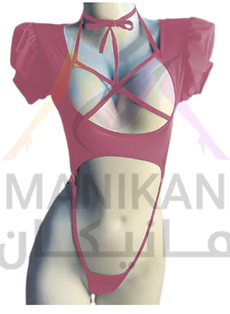 MANIKAN MANIKAN Women's lingerie suit made of soft cotton with ties at the chest and backless  - Image 2