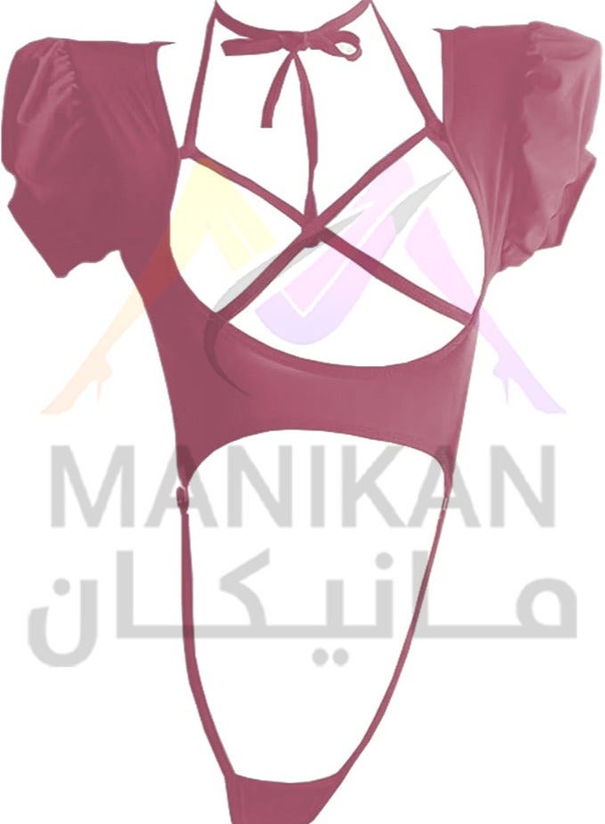 MANIKAN MANIKAN Women's lingerie suit made of soft cotton with ties at the chest and backless  - Image 4