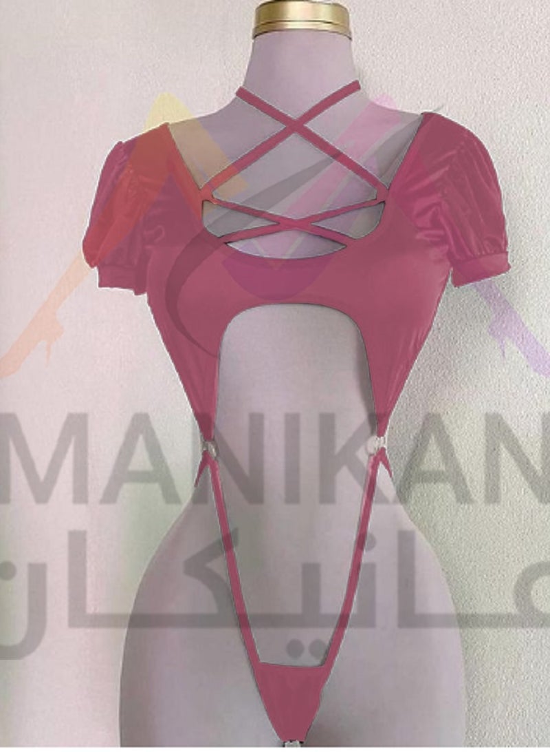 MANIKAN MANIKAN Women's lingerie suit made of soft cotton with ties at the chest and backless  - Image 3