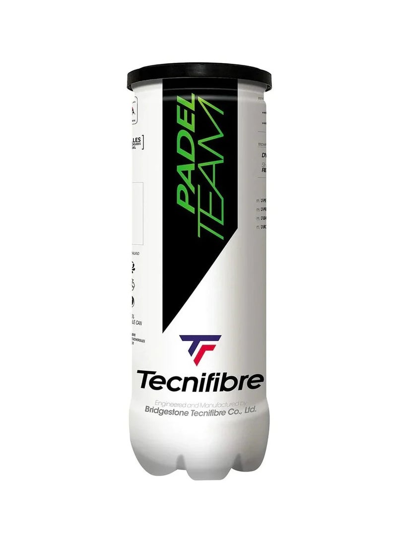 TecniFibre "Tecnifibre Padel Team Balls – High-Performance Padel Tennis Balls for Training & Matches – Durable, Pressurized Balls for All Court Surfaces"  - Image 1