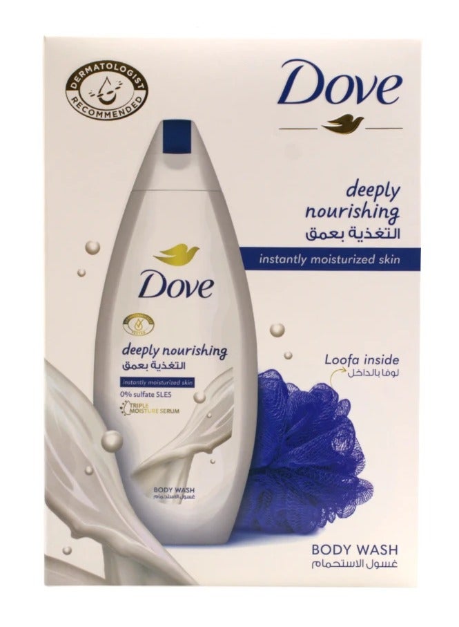 دوف غسول الجسم تغذية بعمق مع لوفة استحمام - 250 مل - Image 1