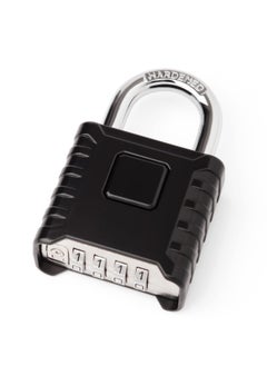 SYOSI Heavy Duty Combination Padlocks Outdoor, 52mm Stainless Steel 4 Digit Locker Code Padlock Weatherproof, 4 Digit Combination Padlock for Home Shed Fence Warehouse Garage (Black)  - Image 1