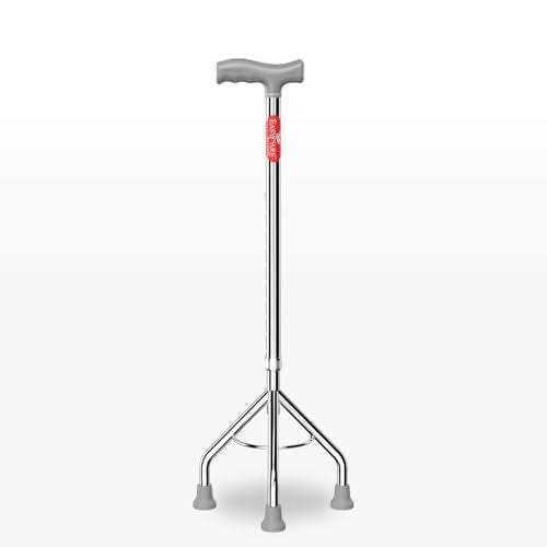 EASYCARE® Walking Stick | Lightweight Aluminium with 10 Height Levels Adjustable | Ergonomic Handle, Anti-Slip Base | Support for Old Age Seniors, Men, Women & Patients (High Rise 3 Legs) - Image 1