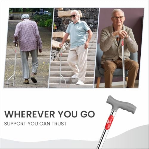 EASYCARE® Walking Stick | Lightweight Aluminium with 10 Height Levels Adjustable | Ergonomic Handle, Anti-Slip Base | Support for Old Age Seniors, Men, Women & Patients (High Rise 3 Legs) - Image 4